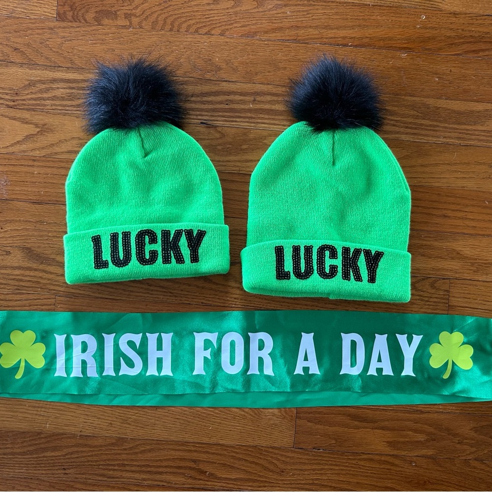 Lucky Saint Patrick’s day hats and Irish sash